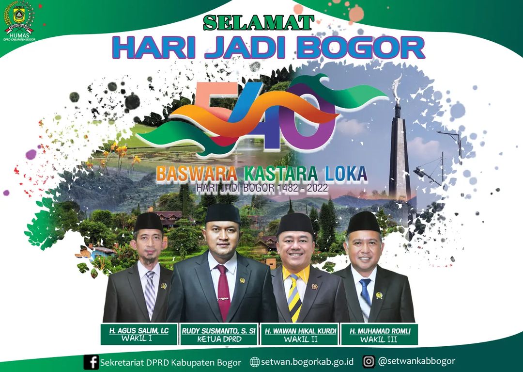 Pimpinan DPRD Kabupaten Bogor Mengucapkan Selamat Hari Jadi Bogor ke-540