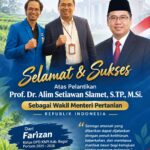 PEMUDA DAERAH, MOTOR PENGGERAK PETANI MODERN DAN KETAHANAN PANGAN NASIONAL
